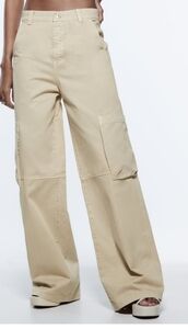 Zara wide leg cargo jeans